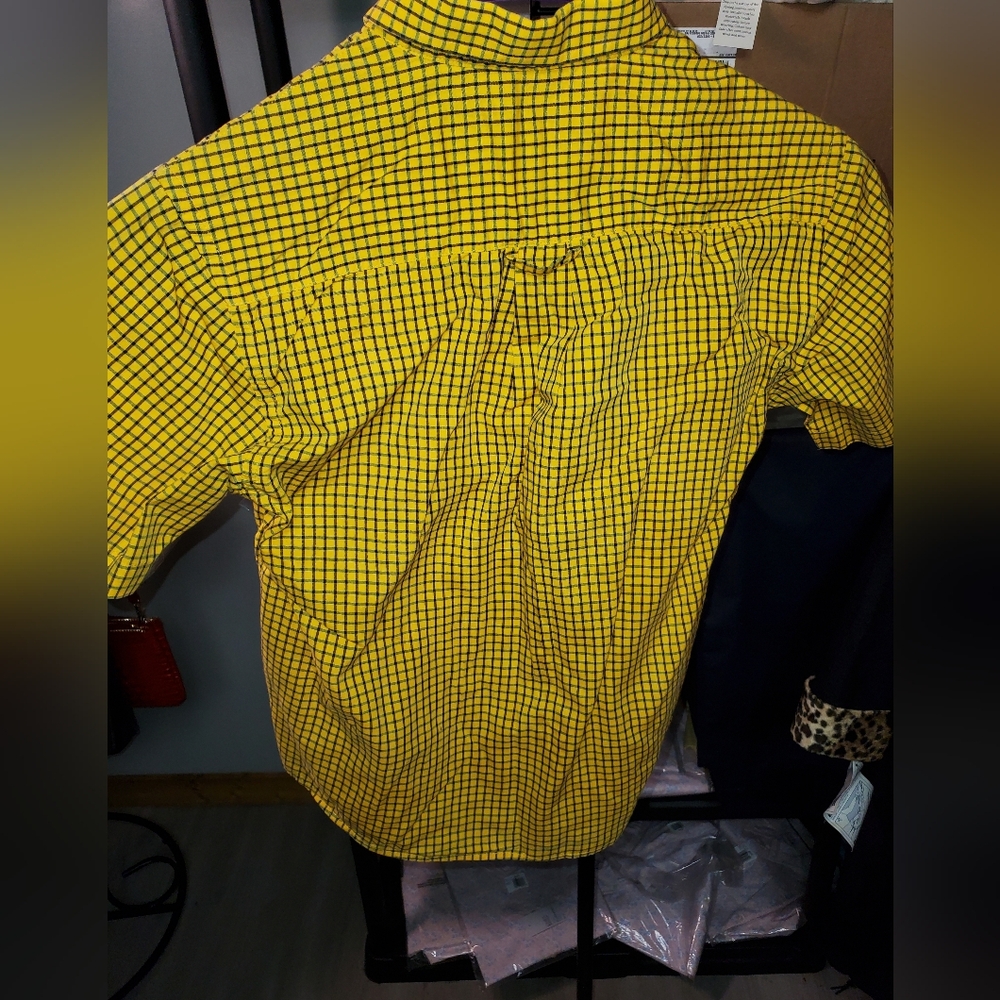 Yellow Checkered Kids Button Down Shirt
